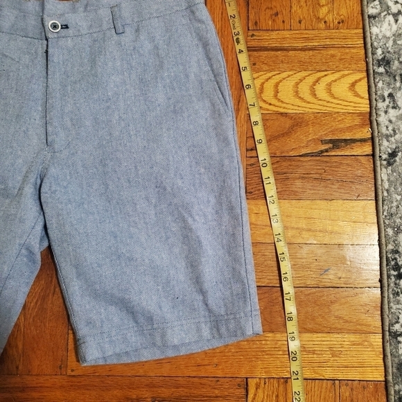 Paisley and Gray Mens Light Blue Twill Flat Front Bermuda Shorts W32 - Picture 7 of 8